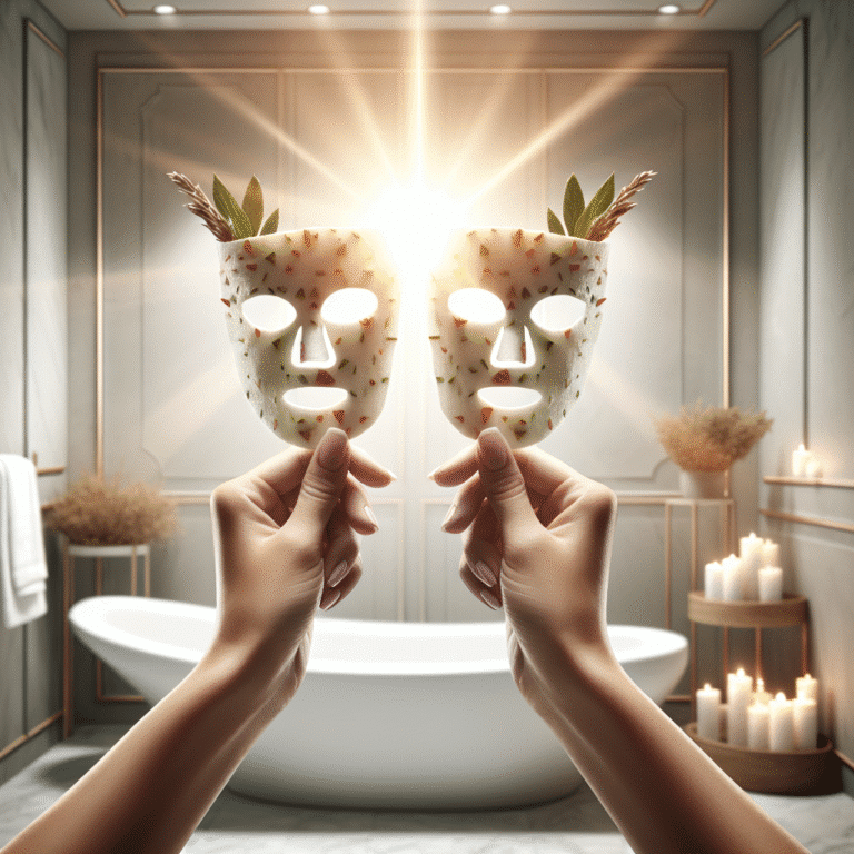 brinde à luminosidade com máscara facial natural